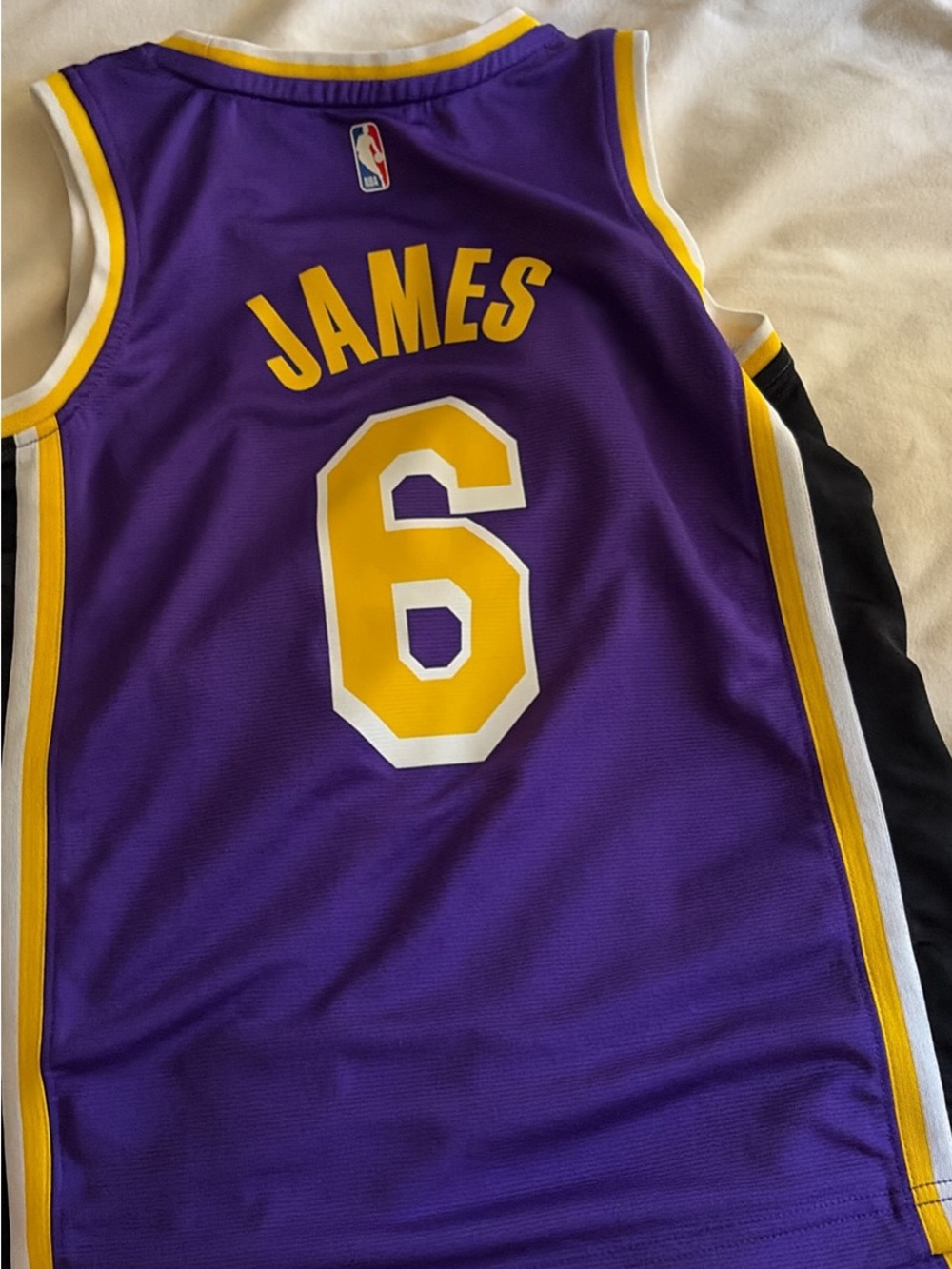 Fanatics Purple and Gold 'James 6' Kids Basketball Jersey